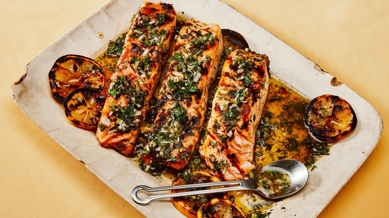 Grilled Salmon With Dill Chimichurri Recipe