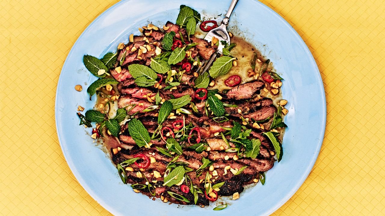 Grilled Steak With Spicy Peanut Dressing Recipe