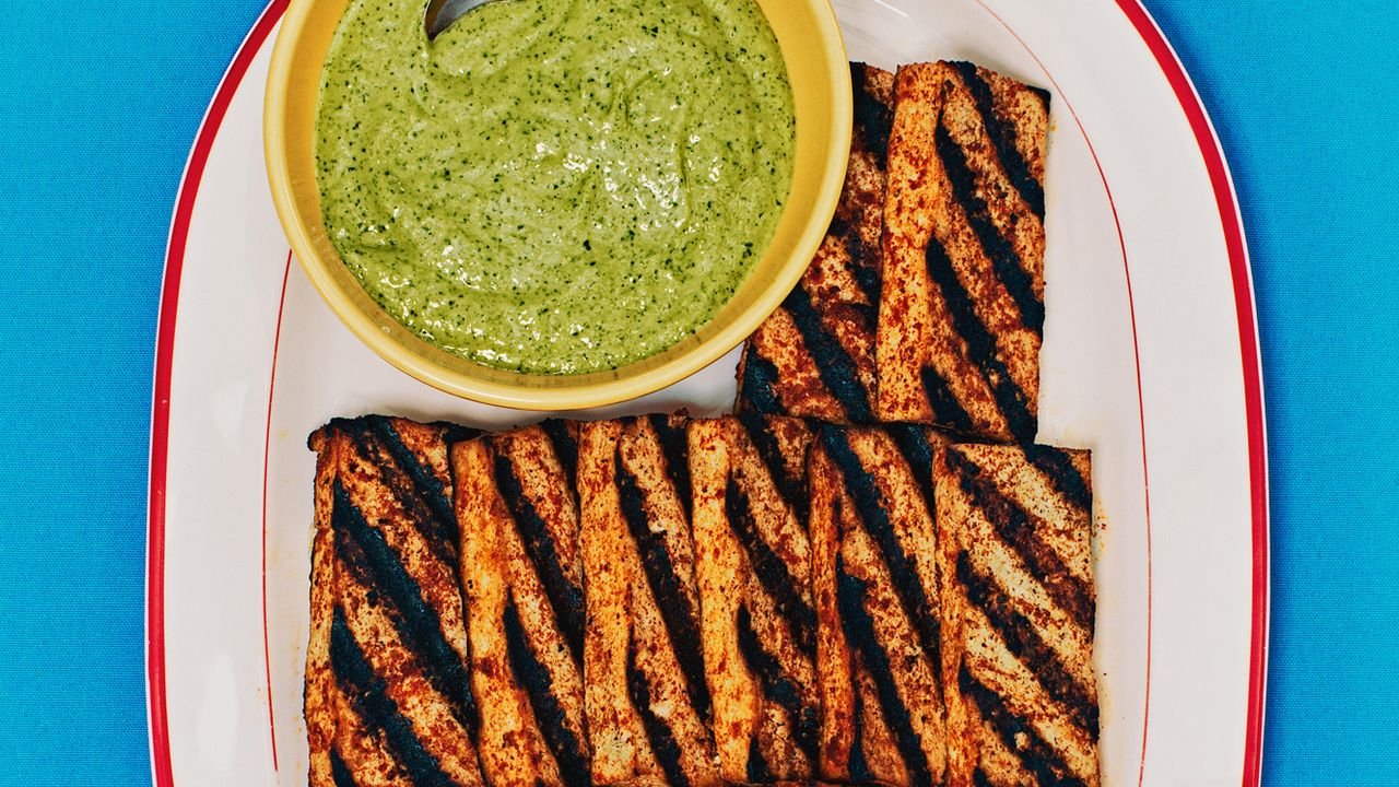 Peruvian-Style Tofu With Creamy Cilantro Sauce Recipe
