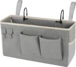 Bedside Caddy Organizer with Hooks – Hanging Storage Bag for Bunk Beds, Dorm Rooms and Hospital Beds