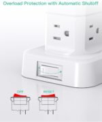 Power Strip Tower with Surge Protection, 12 AC Outlets, 4 USB Ports and 6FT Flat Plug Extension Cord - Image 2